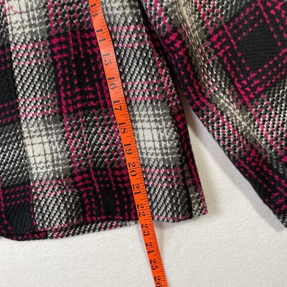 Kim Rogers Plaid Blazer Pink Black Gray Classic Tailored Lined Size 12P - Picture 12 of 15